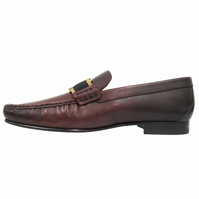  ♥ ルイヴィトン LOUIS VUITTON LVロゴ金具 レザー ドレス シューズ ローファー 革靴 7 26 cm レッドブラウン 赤茶系 ゴールド メンズ 12 その他 靴