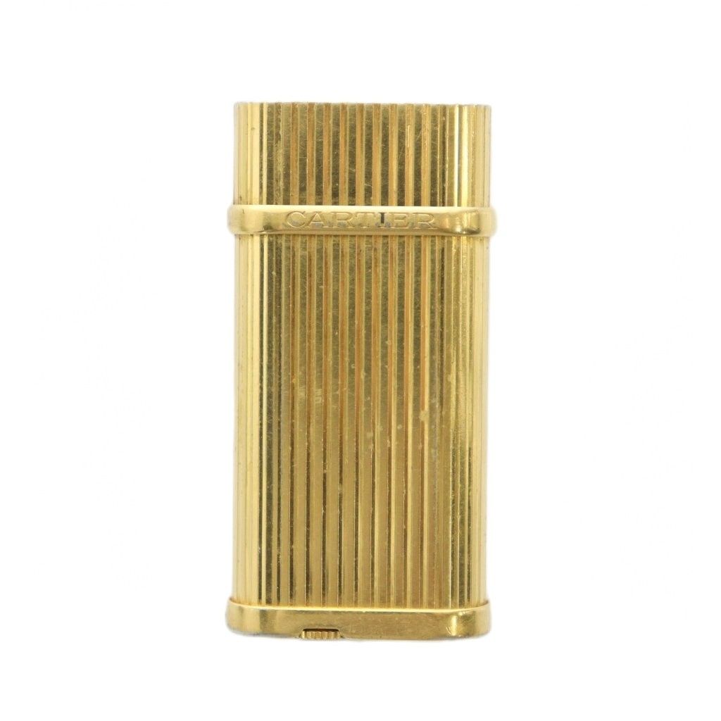 カルティエ Cartier 品 ゴドロン ガスライター 喫煙具 タバコ 小物 火花未 ゴールドカラー 金色 |KW GY 18