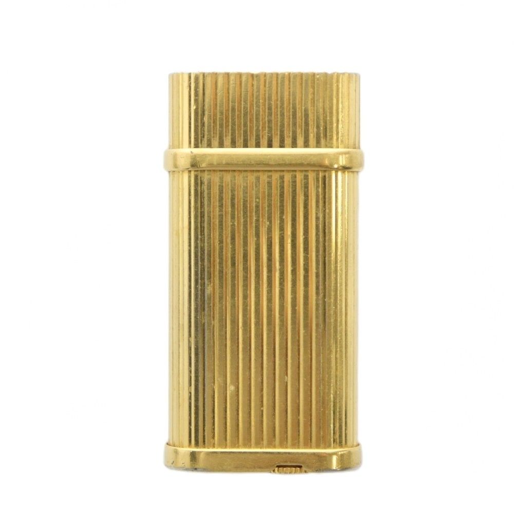 カルティエ Cartier 品 ゴドロン ガスライター 喫煙具 タバコ 小物 火花未 ゴールドカラー 金色 |KW GY 18