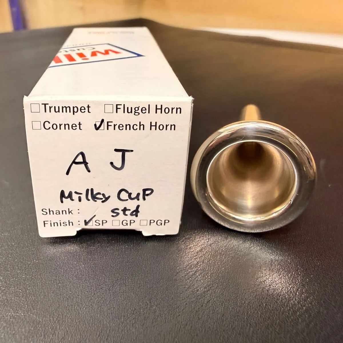 品 willie’s ウィリーズ マウスピース スタンダードライン Aリム Milky Cup Sブランク ライトタイプ 銀メッキ仕上