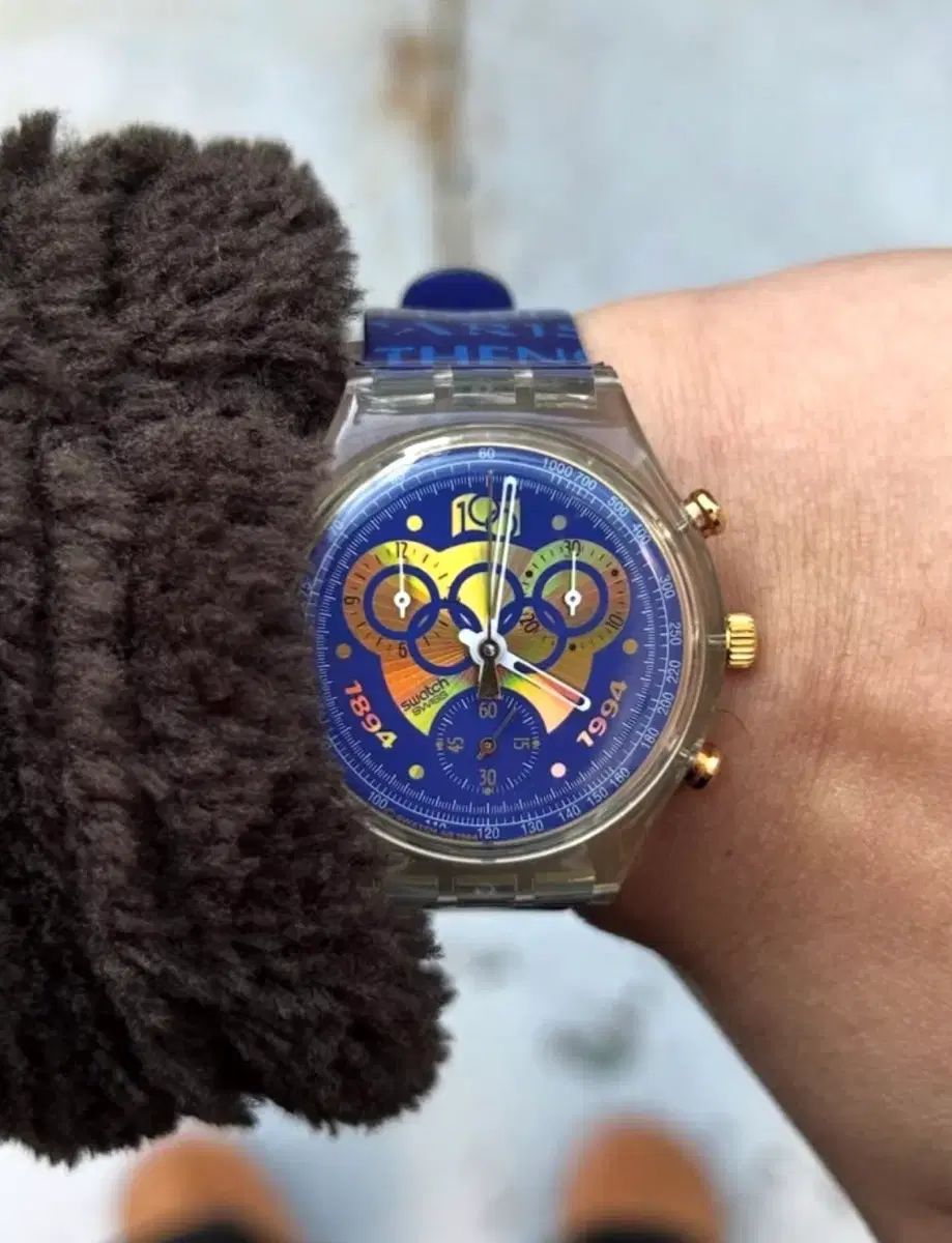 94年発売) Swatch オリンピック 100周年 クロノグラフ ヴィンテージ T