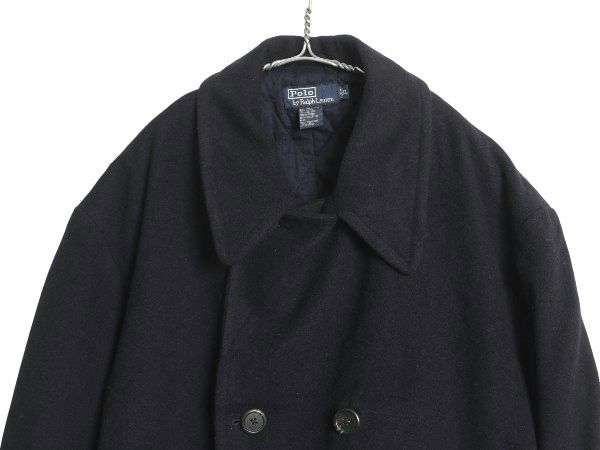 90s ポロ ラルフローレン ウール Pコート メンズ XL オールド ハーフ