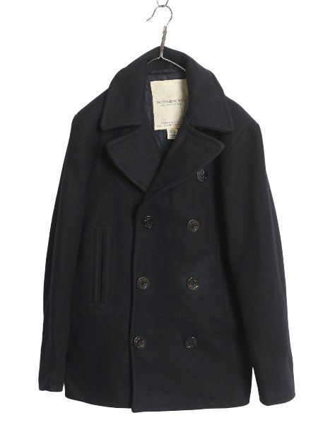 な ! デニム-サプライ ラルフローレン Pコート メンズ M | ポロ ミリタリー USN ネイビー タイプ 10ボタン メルトン ウール ハーフ コート 濃紺