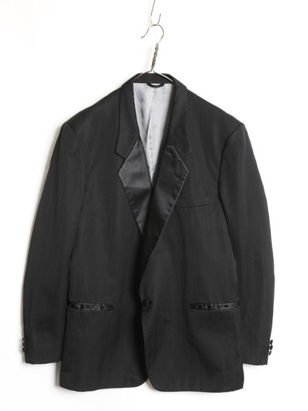 80 s クリスチャン ディオール タキシード ジャケット メンズ XL 程| ヴィンテージ ブレザー テーラード ストライプ ウール ブラック