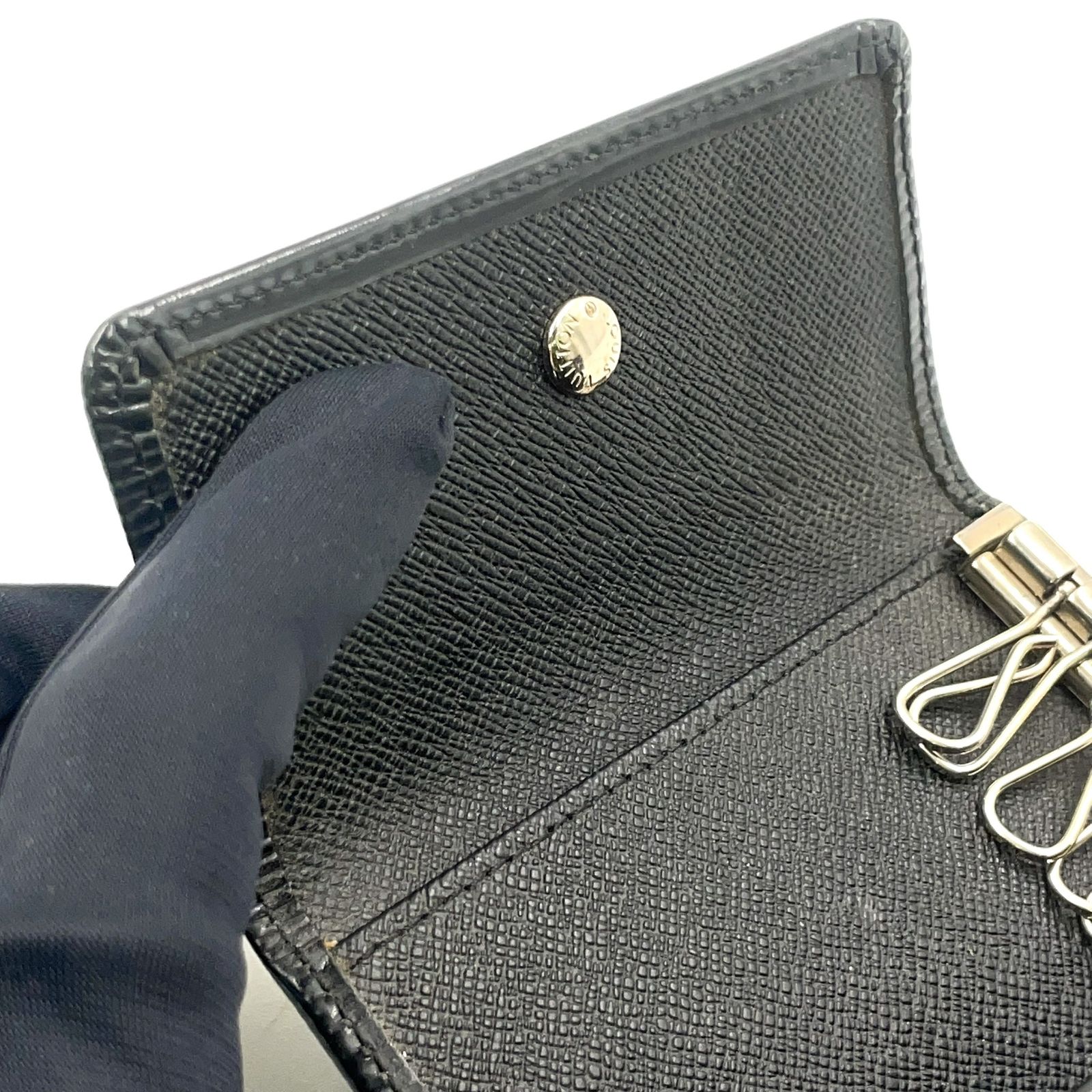  LOUIS VUITTON ミュルティクレ６ エピ ノワール レザー ブラック キーケース シルバー M 63812 キーケース 小物