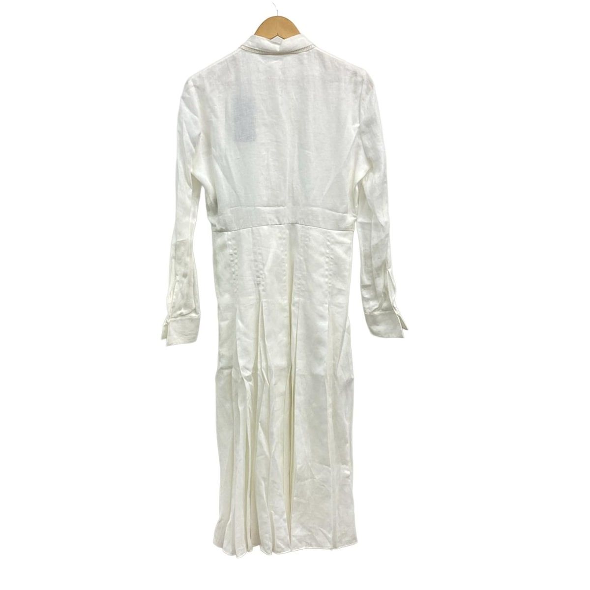 FENDI フェンディ ワンピース サイズ42 M レディース 白×アイボリー シャツワンピ|長袖|ロング丈|フラワー