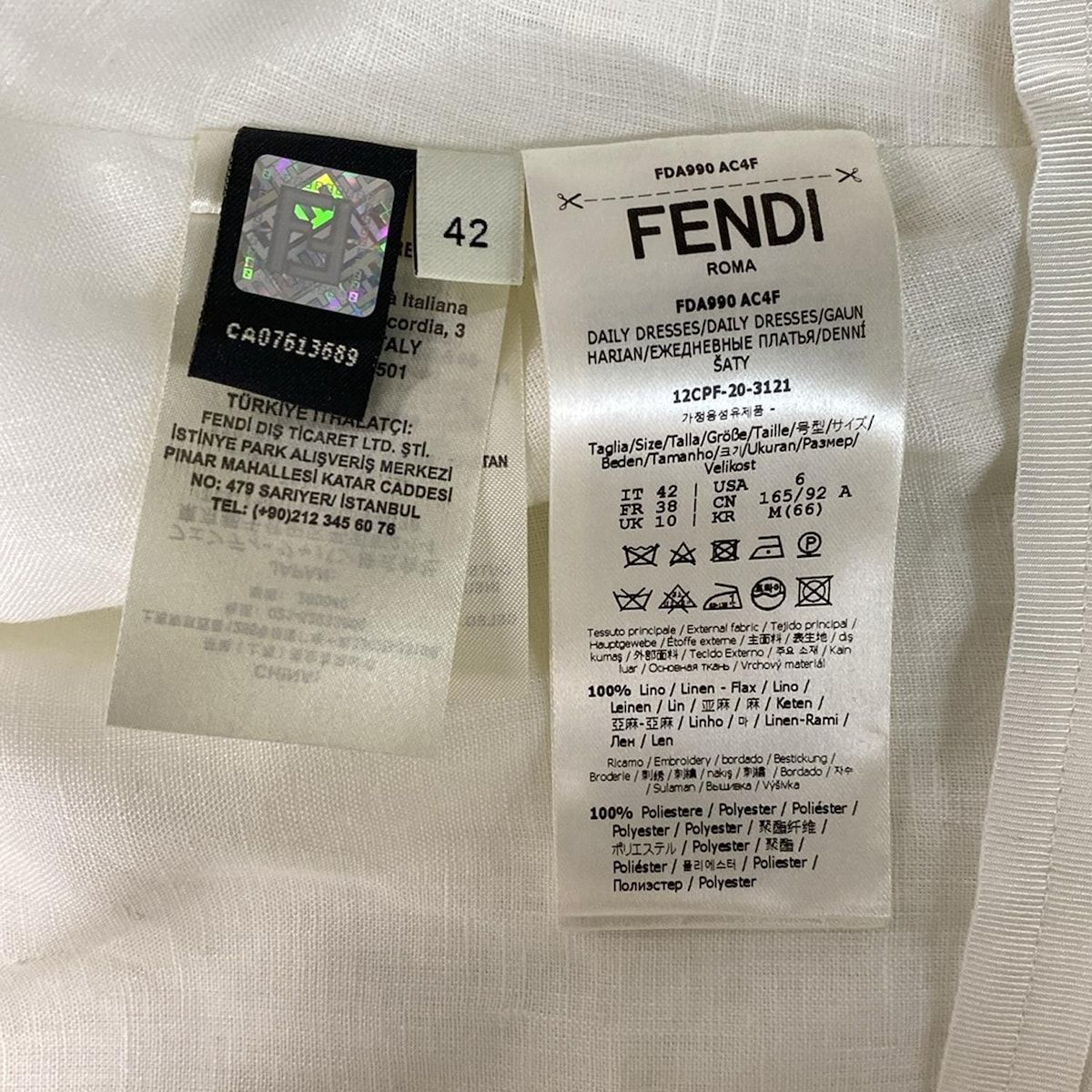FENDI(フェンディ) ワンピース サイズ42 M レディース美品 白  