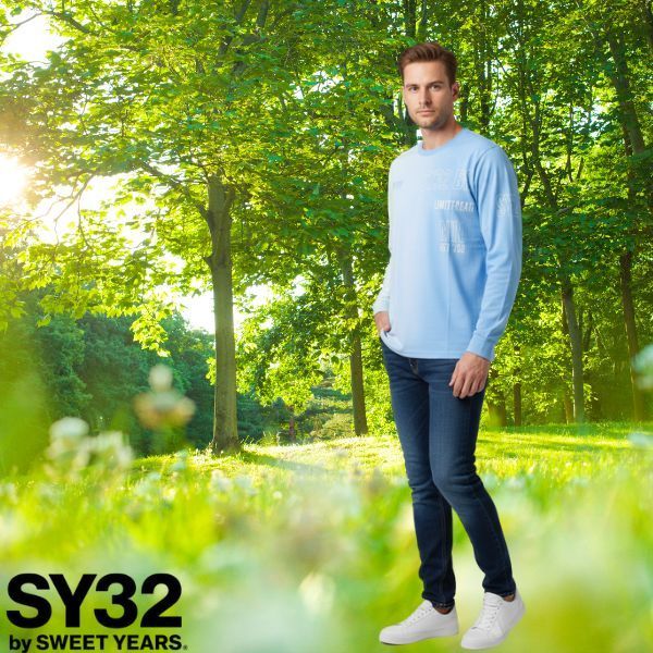 SY 32 by SWEET YEARS グラデーションロゴ長袖Ｔシャツ 32-26 sn 1-12 メンズ 春 かっこいい ブランド スイート イヤーズ ロンＴ ブルー