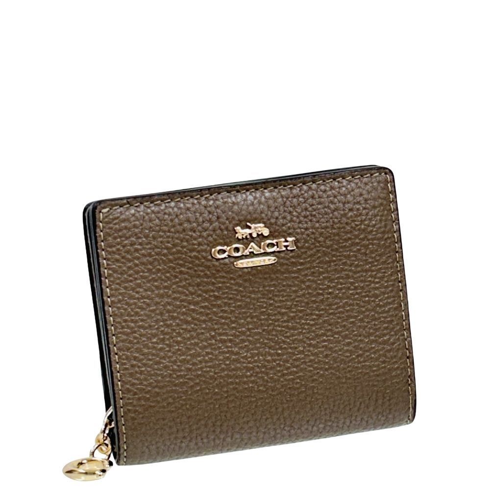 コーチ 財布 レディース COACH 折り財布 ペブルド レザー スナップ ウォレット C 2862 IMV 2 R ダークストーン