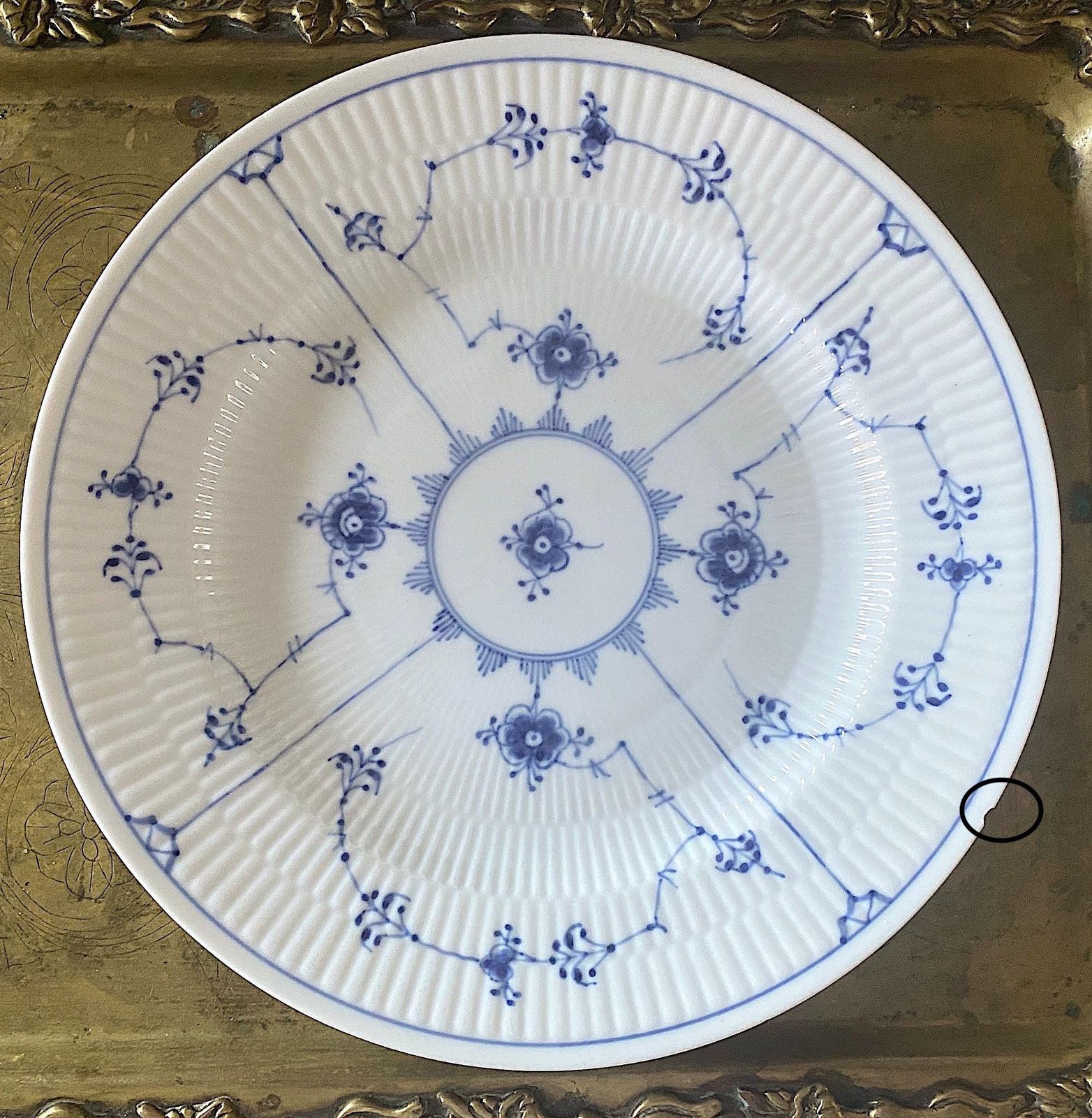  ロイヤルコペンハーゲン ブルーフルーテッドプレーン ディナープレート 25 cmNo 175デンマーク製 1940年代ヴィンテージ 皿 食器