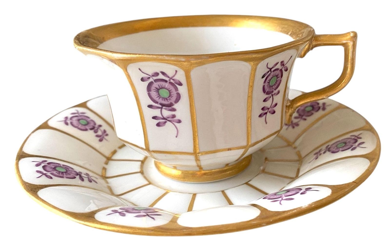  ロイヤルコペンハーゲン ベル エポック エンパイア ティーカップ＆ソーサー パープルゴールド アンティーク 1870 1890年 皿 食器