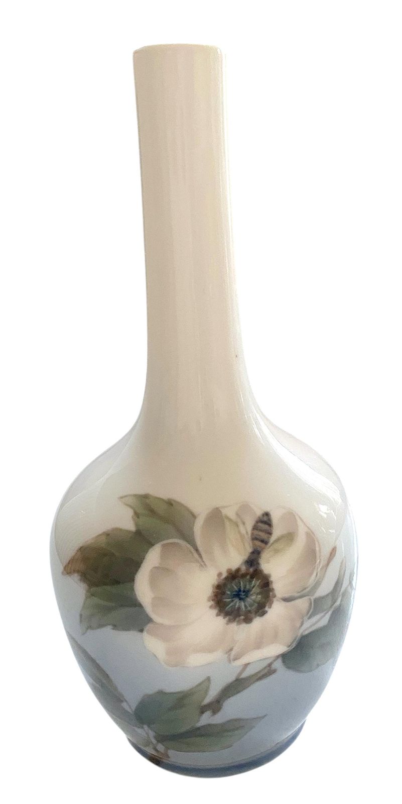 2907 ロイヤルコペンハーゲン アールヌーヴォー 花瓶　未使用 ロイヤルコペンハーゲン アールヌーヴォー 植物花瓶。マグノリアと蜂