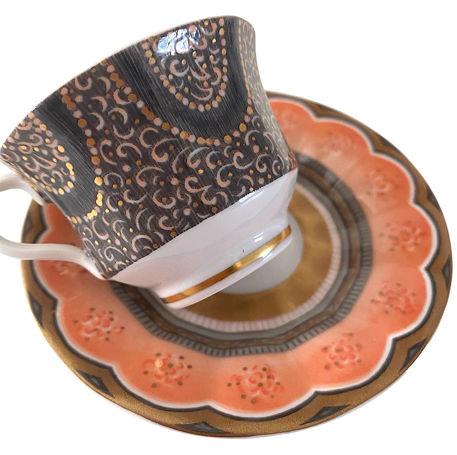 ロイヤルコペンハーゲン フェアリーテール デミタスカップセット サーモンピンク モカ＆ゴールド