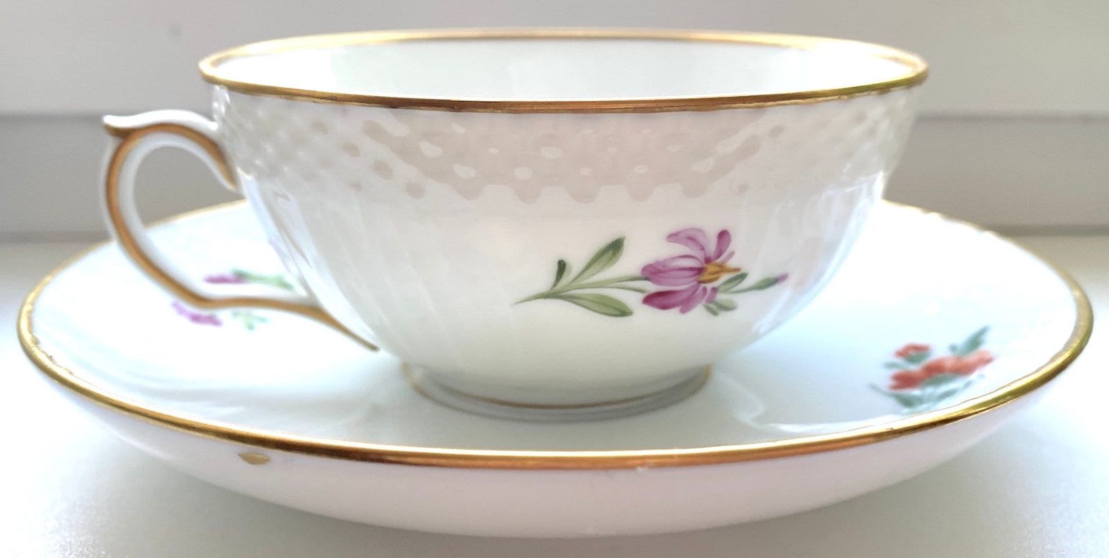  ロイヤルコペンハーゲン サクソンフラワー ティーカップ＆ソーサーセット オレンジリリー 1950年代ヴィンテージ 皿 食器