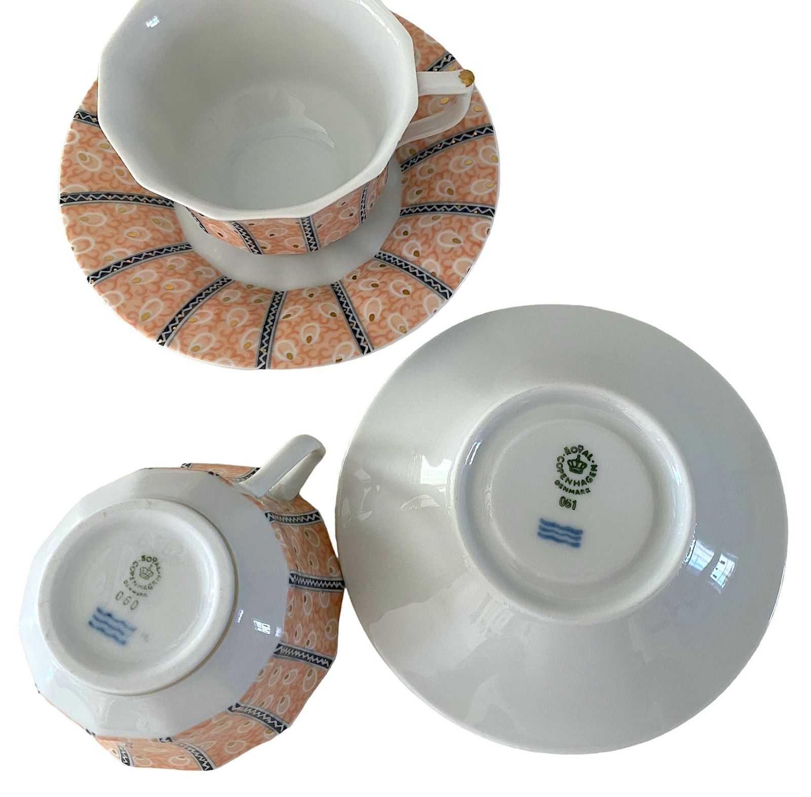 パステルアプリコットピンク ブルーグレー