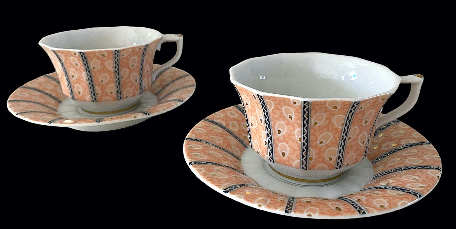  ロイヤルコペンハーゲン フェアリーテール デミタスカップセット パステルアプリコットピンク ブルーグレー ゴールドアクセント 皿 食器