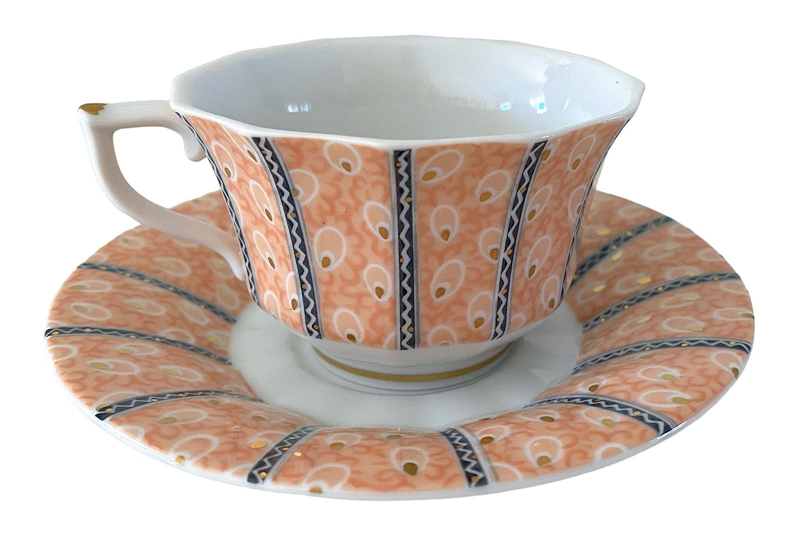 ロイヤルコペンハーゲン フェアリーテール デミタスカップセット パステルアプリコットピンク ブルーグレー ゴールドアクセント