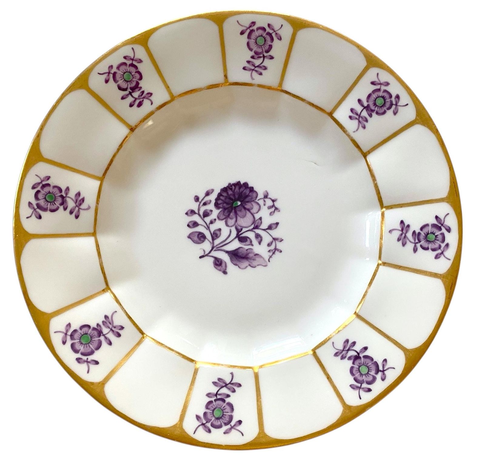 ロイヤルコペンハーゲン ベル エポック エンパイア サイドプレート パープルゴールド アンティーク 1870 1890年