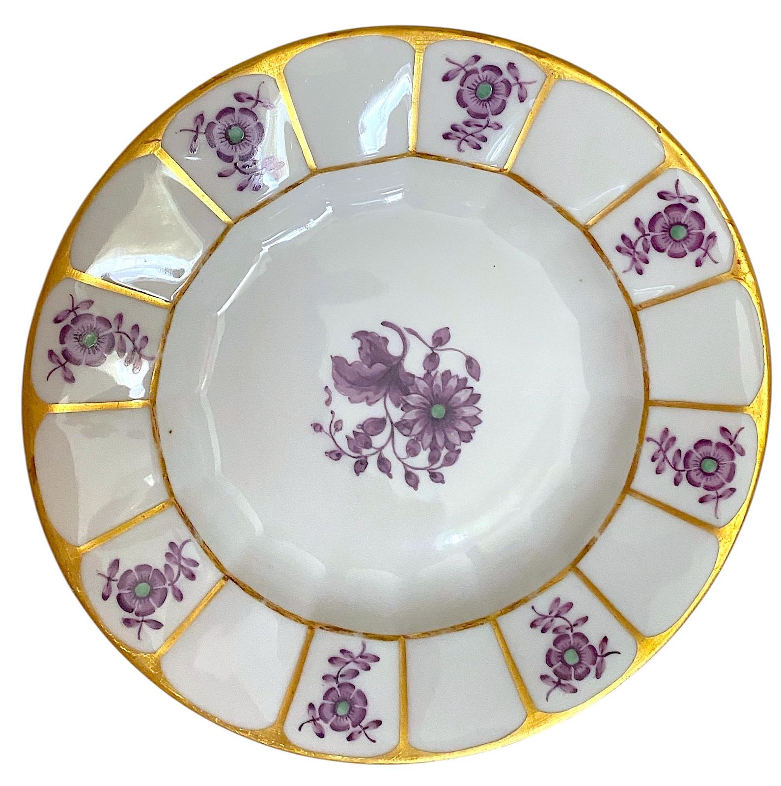 ロイヤルコペンハーゲン ベル エポック エンパイア サイドプレート パープルゴールド アンティーク 1870-1890年