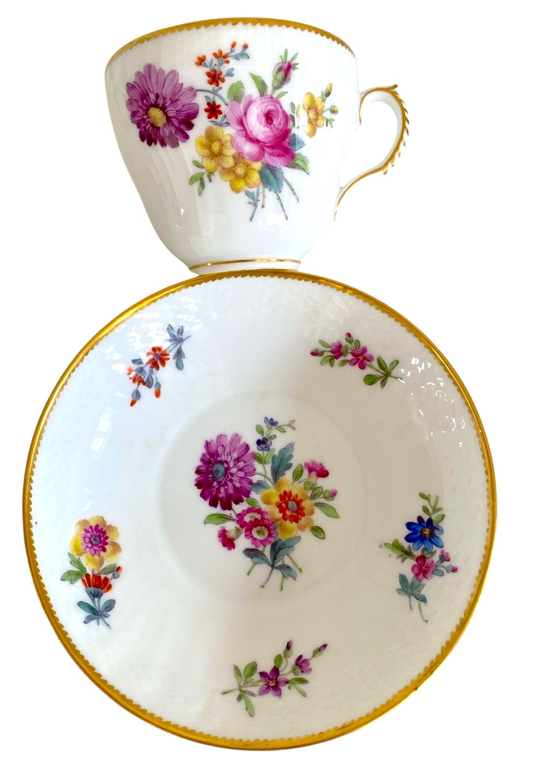  ロイヤルコペンハーゲン サクソンフラワー カップ＆ソーサー アンティーク デンマーク磁器 金縁 皿 食器