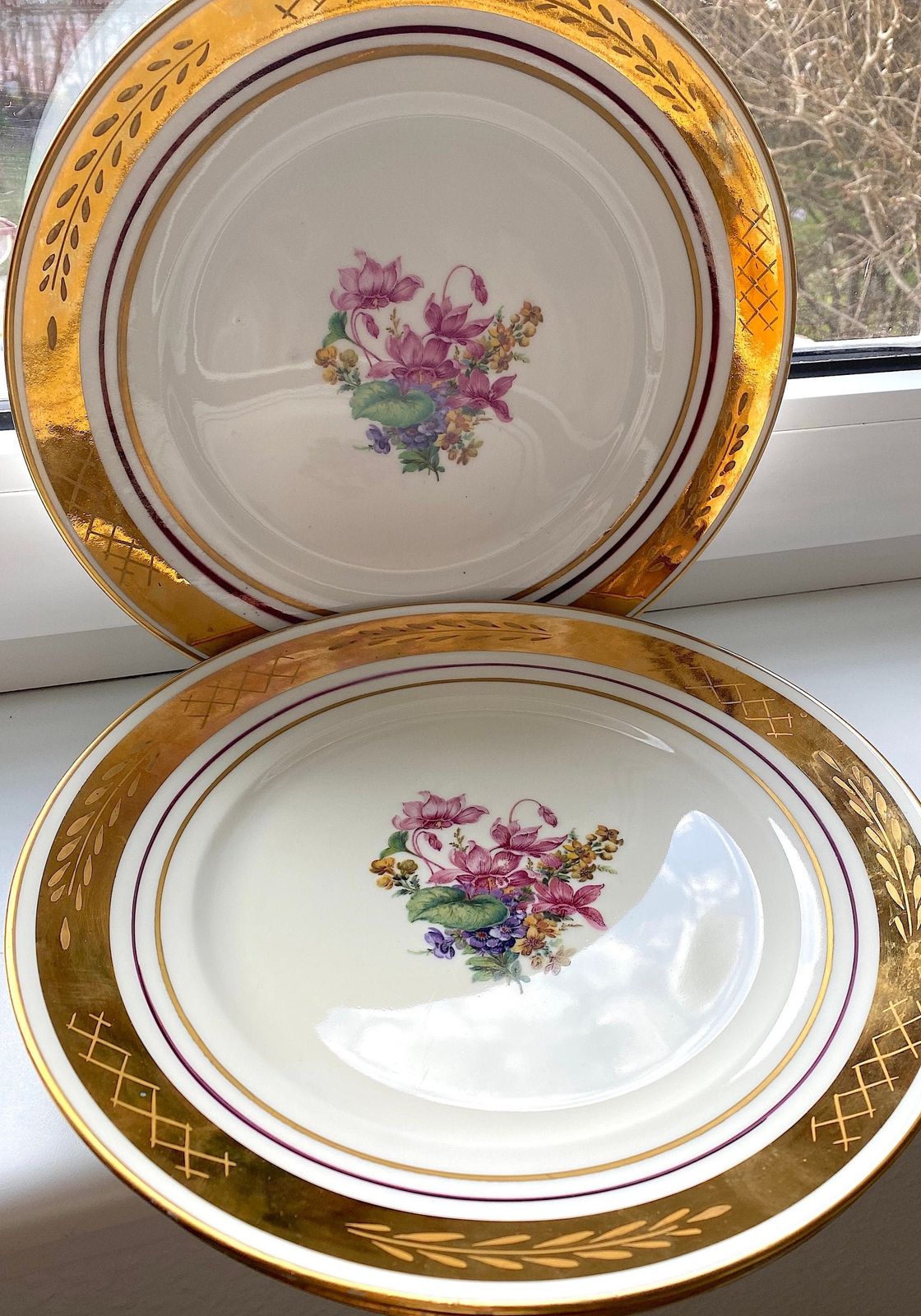 ロイヤルコペンハーゲン ピンク コロンバイン プレート ゴールドトリム 27 cm