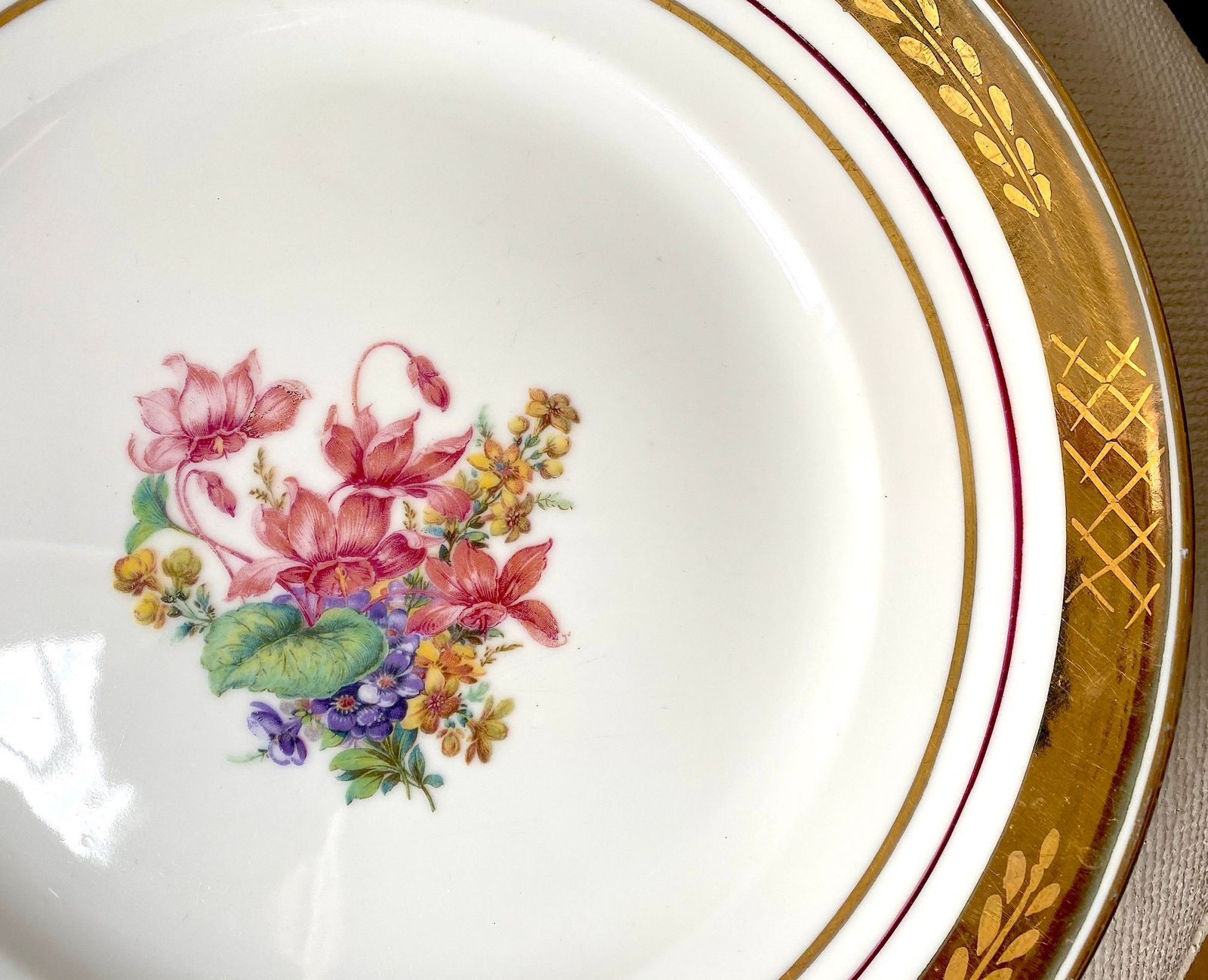  ロイヤルコペンハーゲン ピンク コロンバイン プレート ゴールドトリム 27 cm 皿 食器