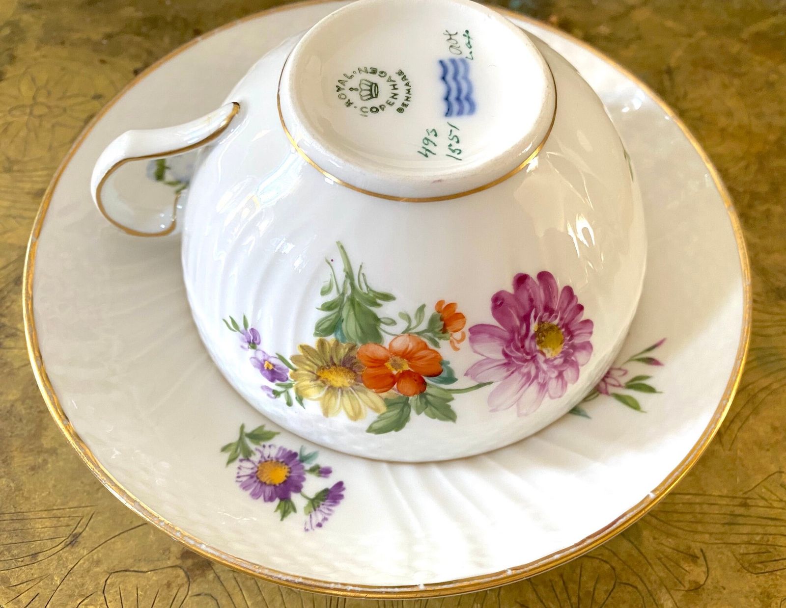  ロイヤルコペンハーゲン サクソンフラワー ティーカップ＆ソーサーセット ヴィンテージフローラル磁器 皿 食器