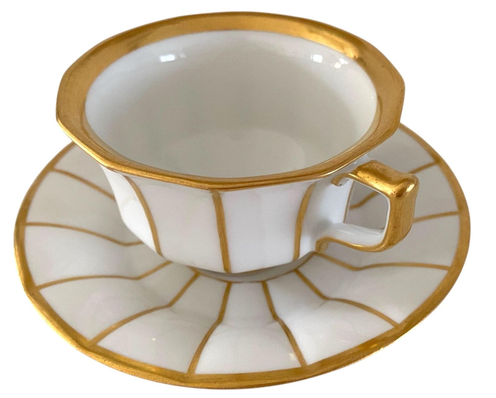 アンティーク ロイヤルコペンハーゲン ティーカップ＆ソーサーセット ホワイト＆ゴールド パレス ヘンリエッテ 1870 1890年代