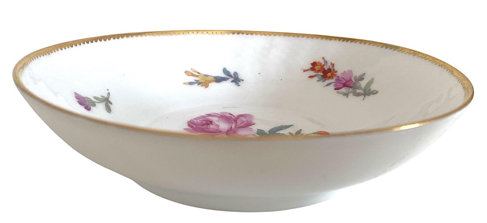 アンティーク ロイヤルコペンハーゲン サクソンフラワープレート ピンクの牡丹 金縁 1870年代-1890年代