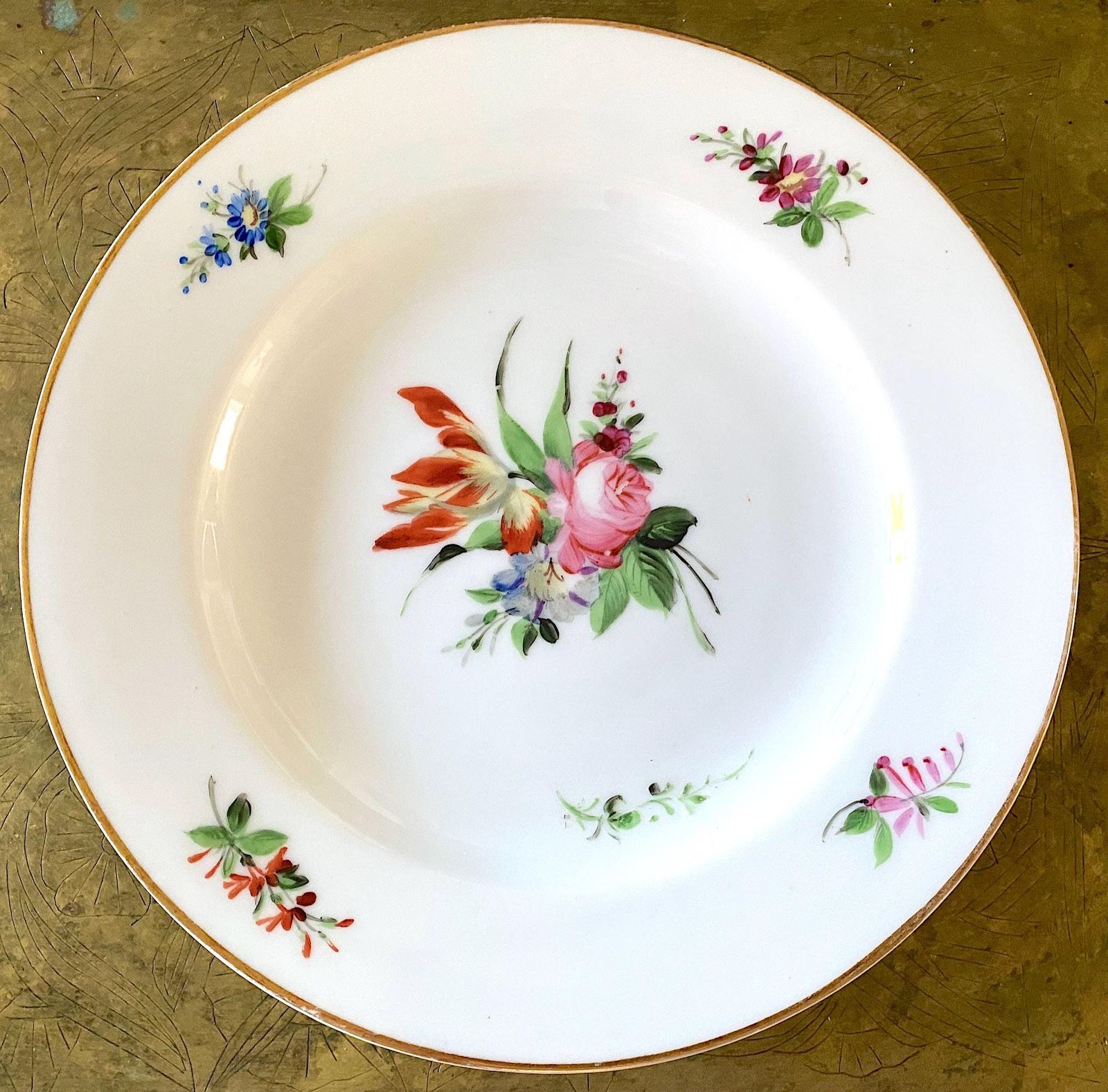 ロイヤルコペンハーゲン ノルディックフローラルプレート 1870-1890年 アンティーク磁器 直径20 cm