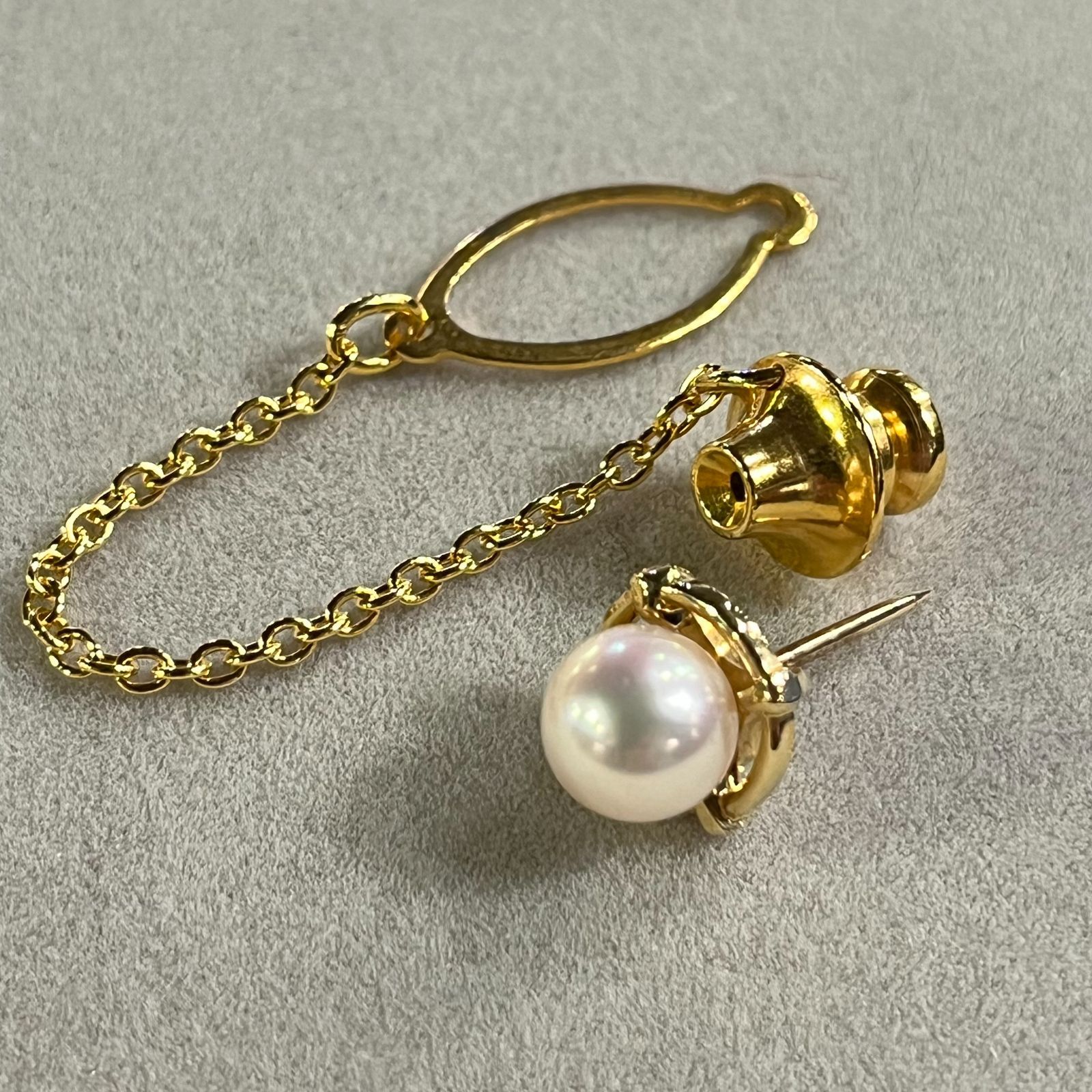 ミキモト パール 真珠 タイタック タイピン K14YG 1.45g / MIKIMOTO