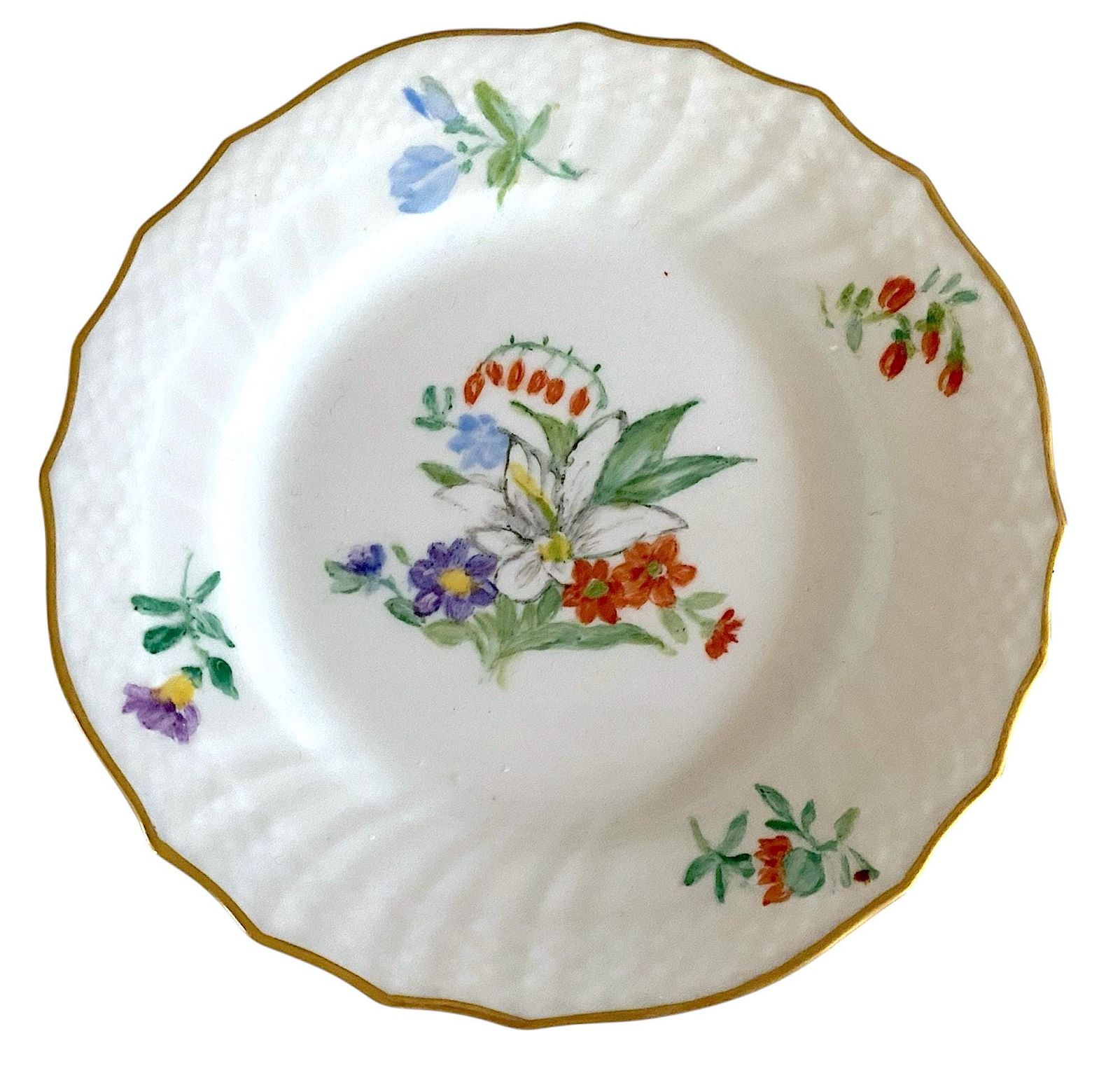 ロイヤルコペンハーゲン フルサクソンフラワー ゴールドアクセント