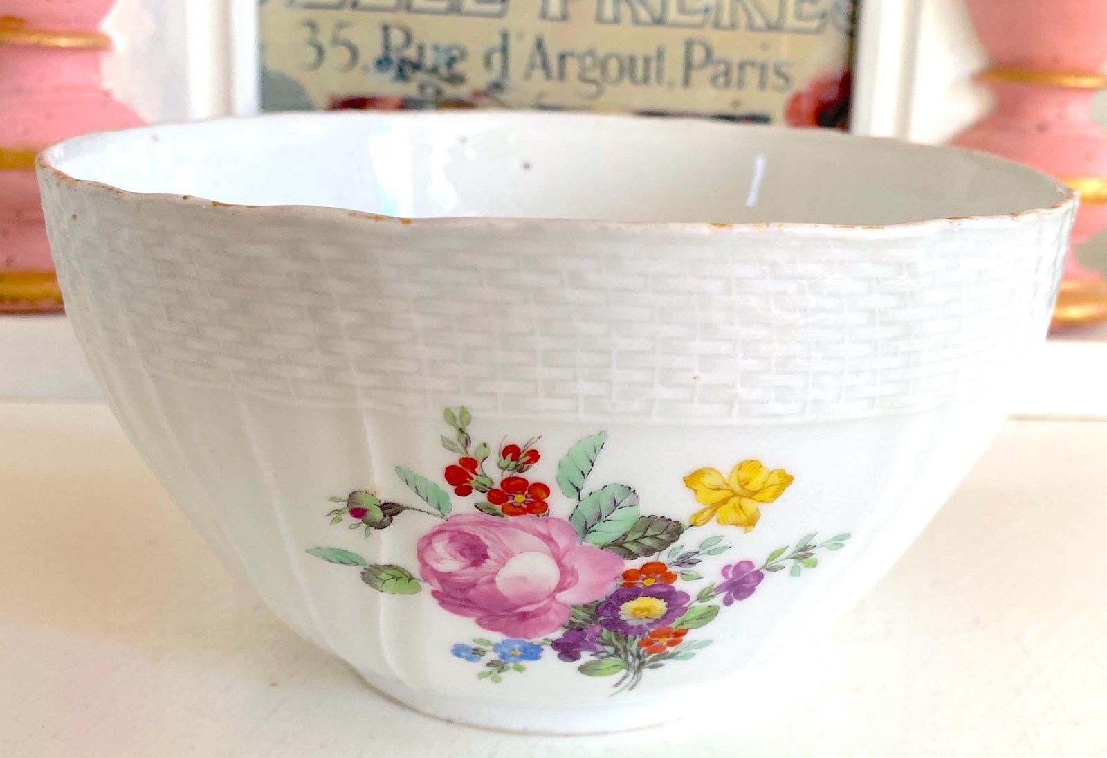 ロイヤルコペンハーゲン ザクセンフラワー磁器ボウル アンティークの盛り皿