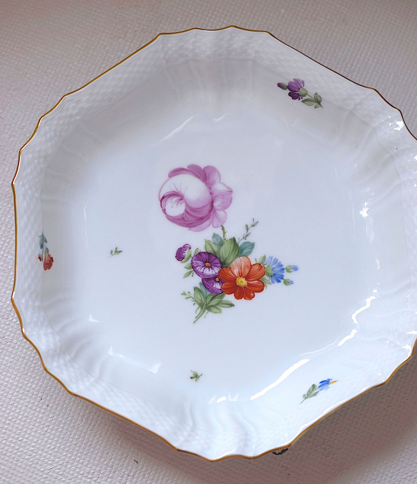 ロイヤルコペンハーゲン ザクセンフラワー サービングプレート アンティークピンクの牡丹の皿 1930年代