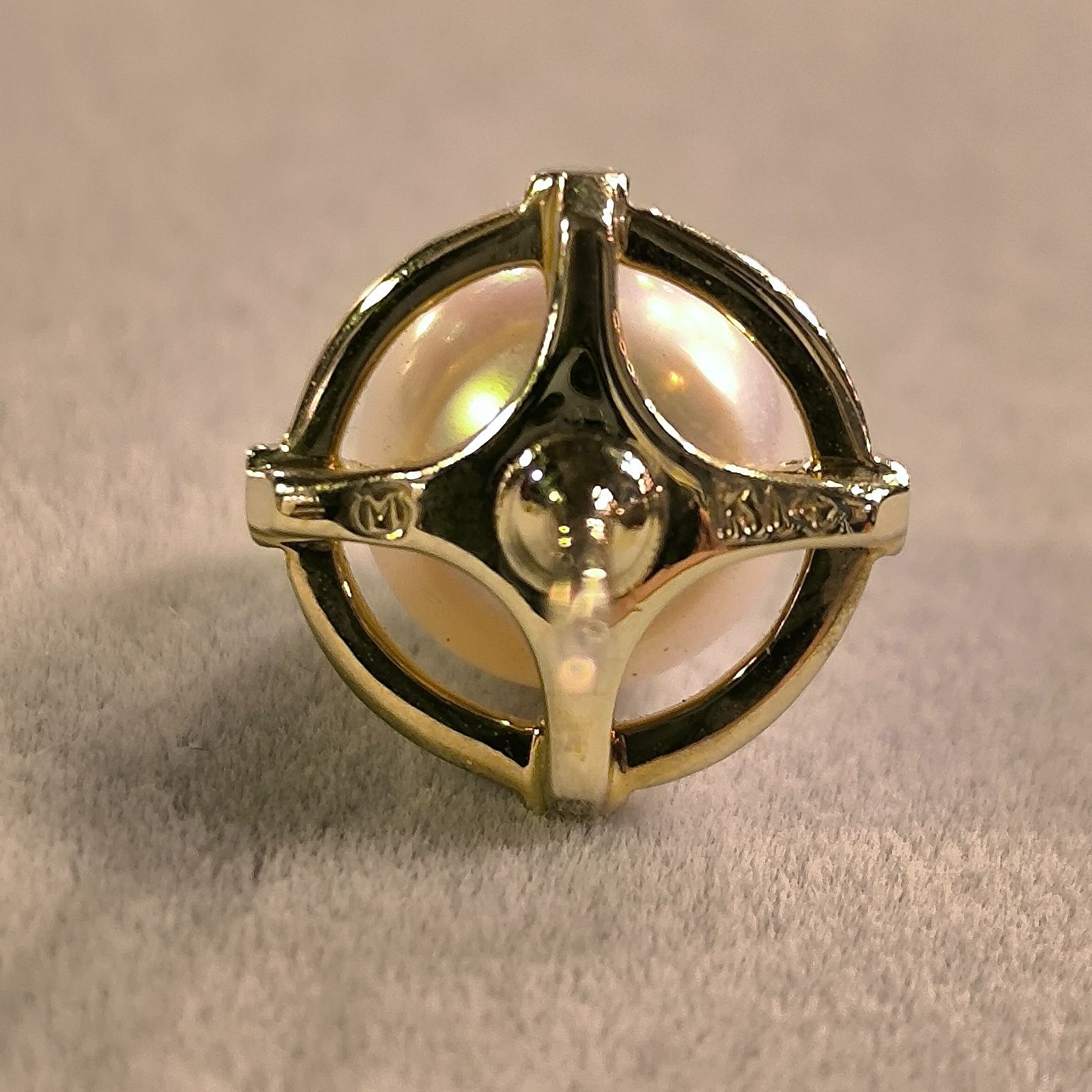 ミキモト パール 真珠 タイタック タイピン K14YG 1.45g / MIKIMOTO 