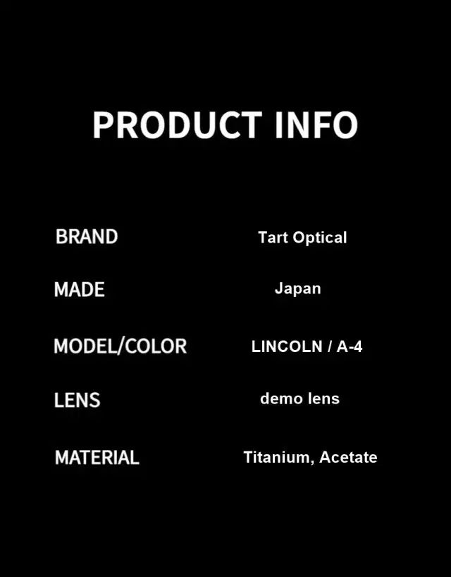  TART OPTICAL LINCOLN A 4 タルト オプティカル チタン メガネフレーム サングラス 小物