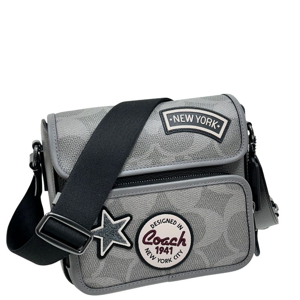 コーチ バッグ メンズ COACH ショルダーバッグ マキシ シグネチャー パッチ サリバン フラップ クロスボディ CCG 29 QBGRM グレーマルチ