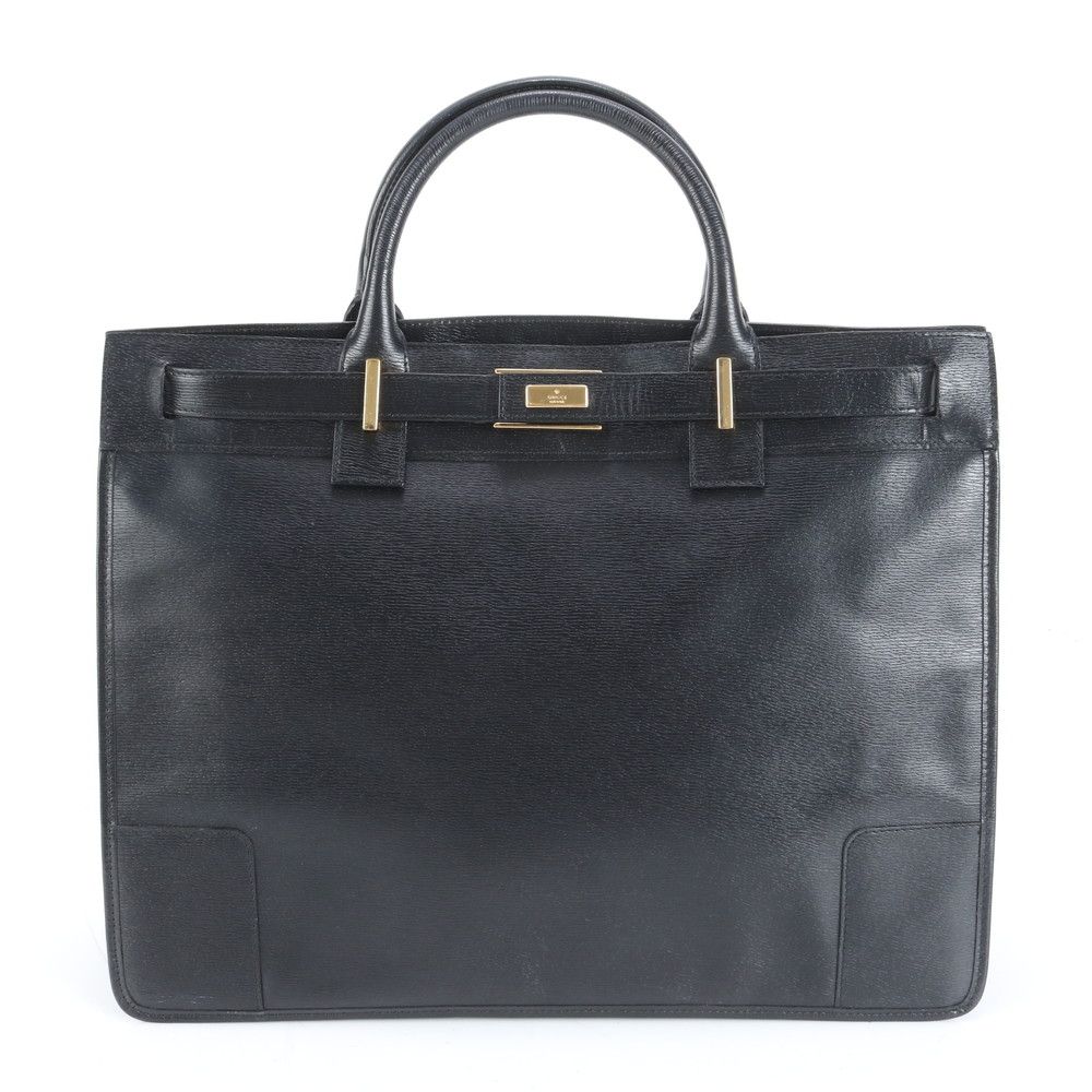 グッチ 002 1090 レザー ビジネス バッグ 書類鞄 ブリーフケース トート 通勤 ブラック 黒 A 4 メンズ MRM DH 4-6