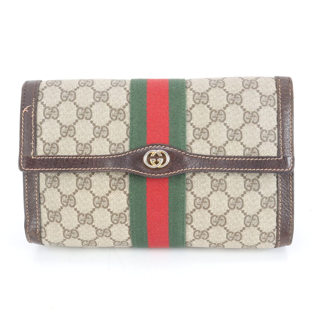 グッチ GGスプリーム シェリー ライン レザー セカンドバッグ クラッチ