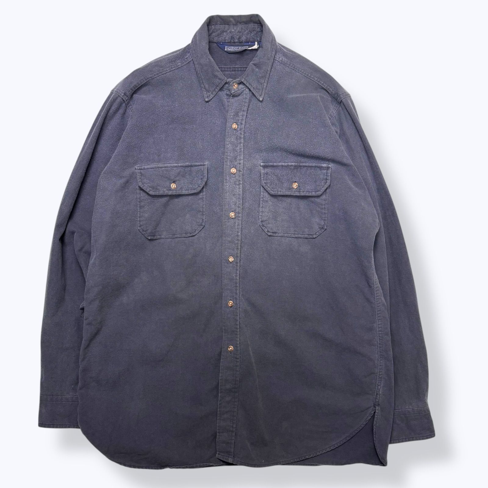 90 s LANDS END Chamois Croth Shirts Made in USA L 90年代 ランズエンド シャモアクロス ヘビネル ヘビー ネルシャツ アメリカ製 ブラック 古着 ヴィンテージ