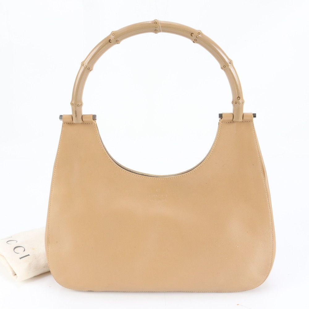 グッチ バンブー 001-3739 レザー ショルダーバッグ 肩掛け ハンド ブラウン 茶色 レディース MUM DH 21-9