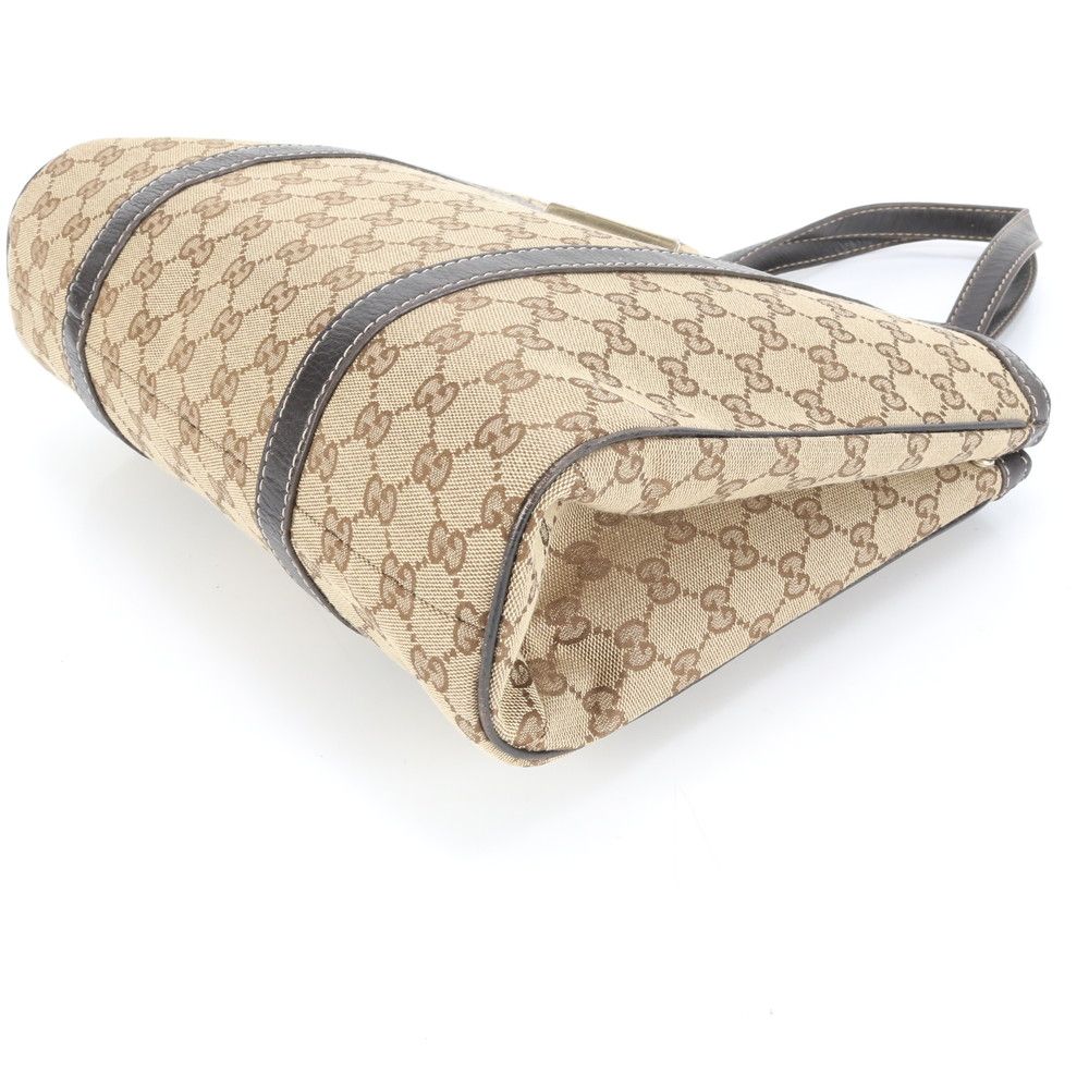 美品 グッチ GGキャンバス シェリー ライン 233609 レザー トート