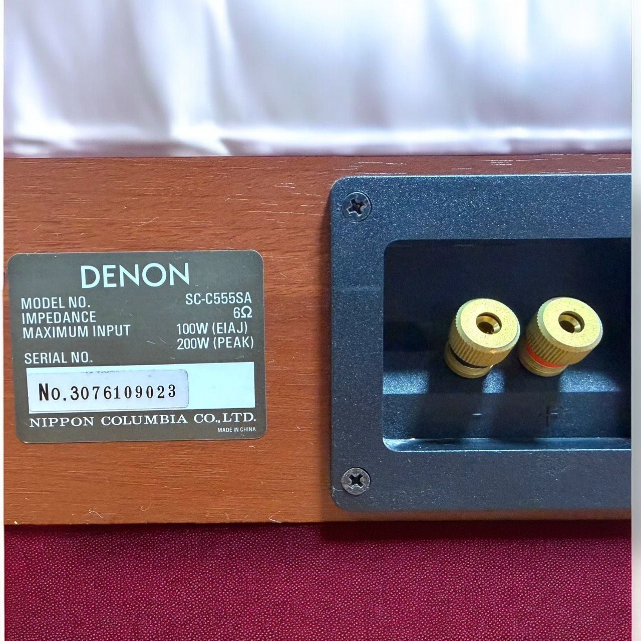 ☆送料無料 良品 DENON デノン SC-C555SA センタースピーカー 木目
