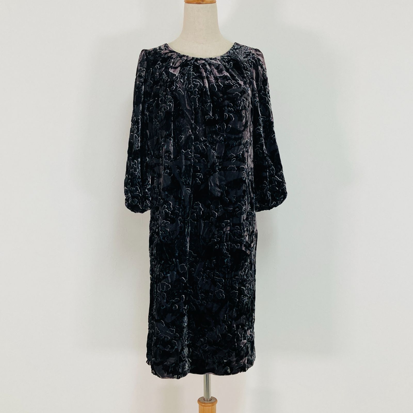 TRUSSARDI トラサルディ ベルベット風ワンピース 黒 Mサイズ フォーマル