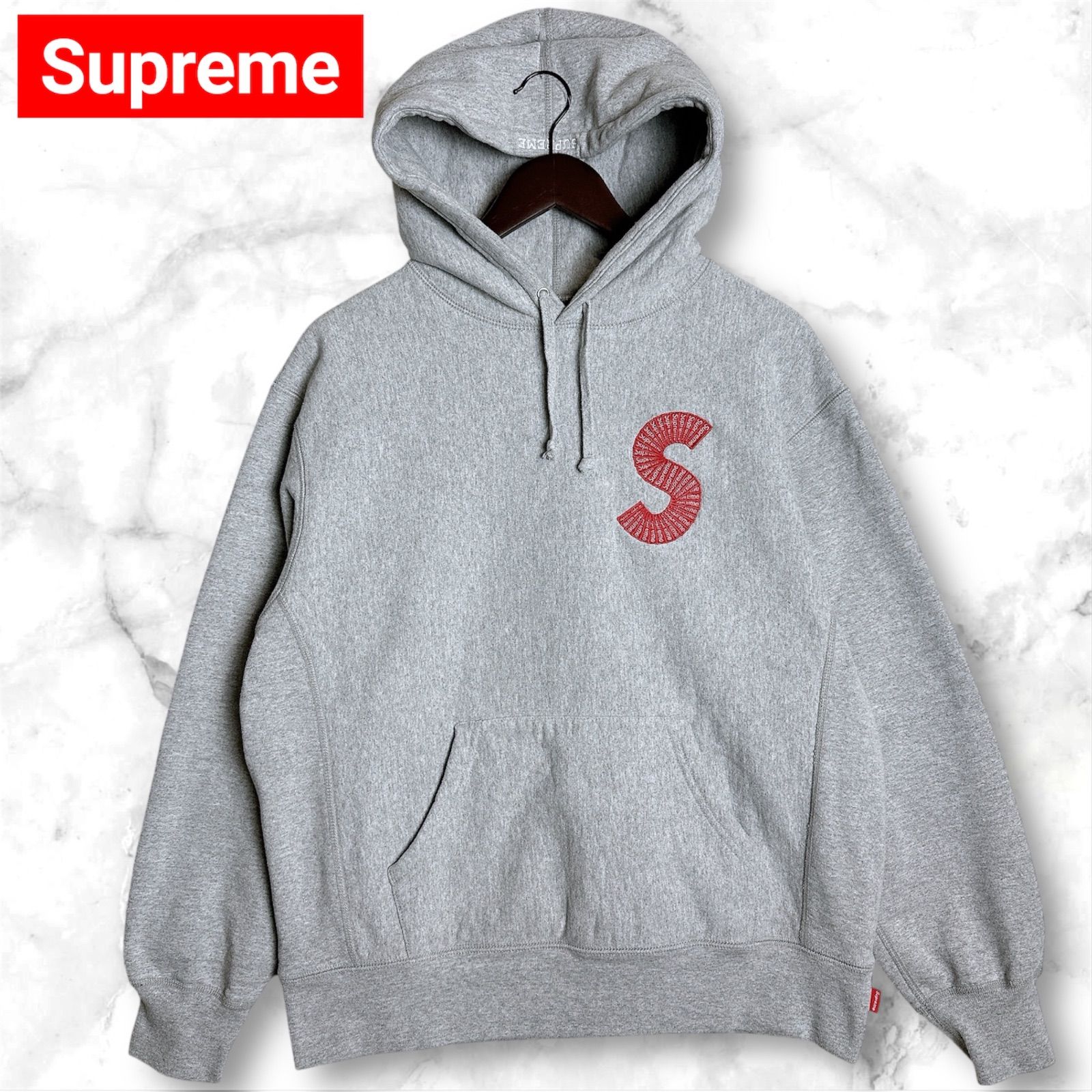 C743【人気Lサイズ】シュプリーム 刺繍 Sロゴ パーカー 入手困難