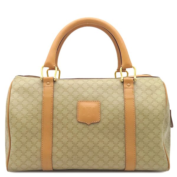 【CELINE】2wayボストンバッグ　マカダム柄　ゴールド金具　44cm CELINE】2wayボストンバッグ マカダム柄 ゴールド金具 44cm CELINE