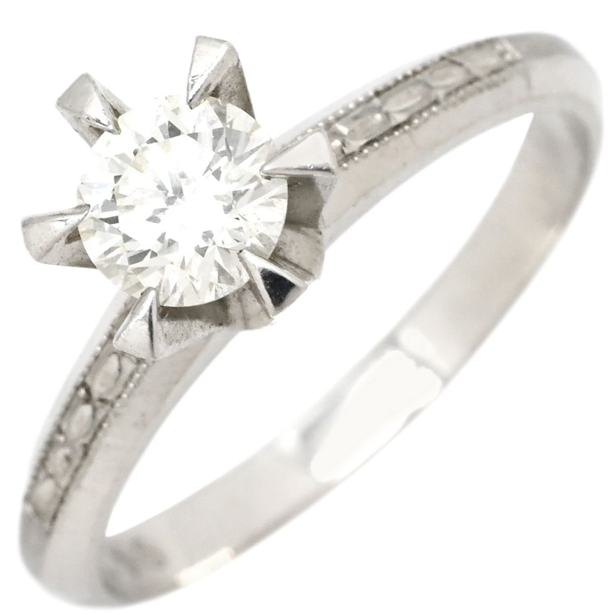 リング 指輪 ダイヤモンド 0.56 ct 立爪 プラチナシルバー 1石 1粒 プラチナ ブリリアントカット 13.5号