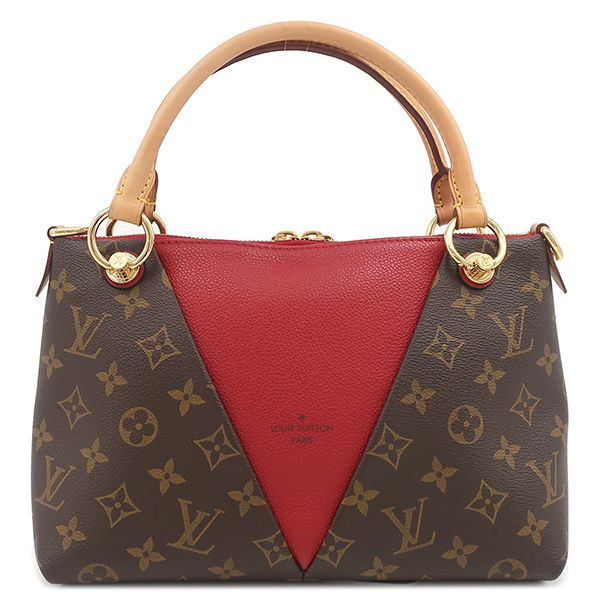 ルイヴィトン LOUIS VUITTON 2 WAYバッグ Vトート BB モノグラムキャンバス スリーズ ゴールド金具 茶 赤 ハンドバッグ ショルダーバッグ ネームタグ M 43966 FL 3158