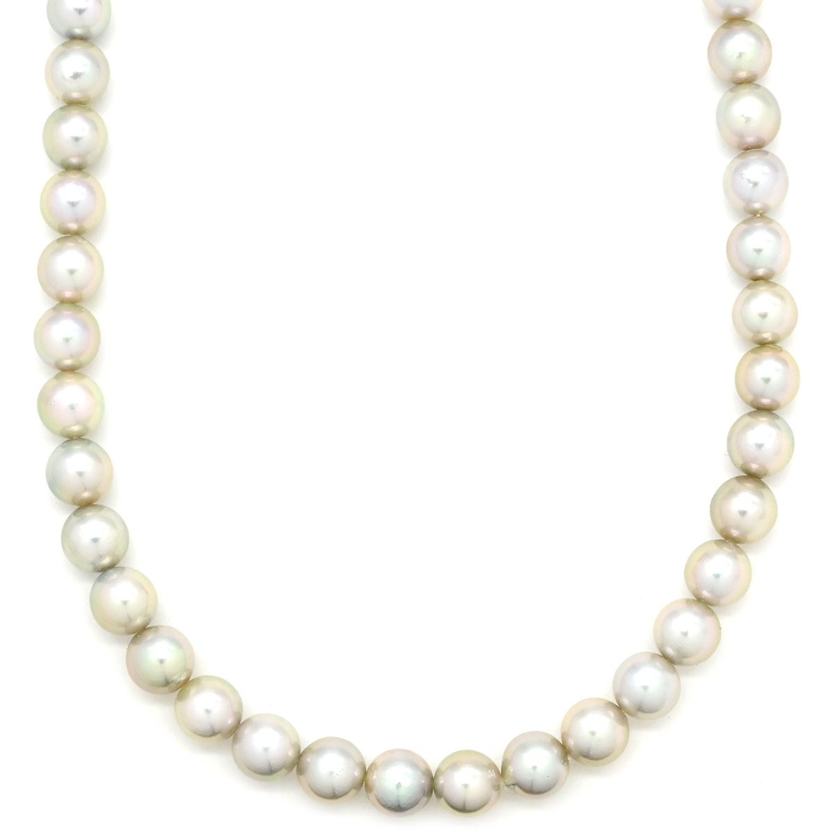 ネックレス 7 mm パール ペンダント グレー×シルバー 真珠 アコヤ あこや シルバーグレイ 灰色 一連 アコヤ真珠 43.5 cm ラウンドシェイプ