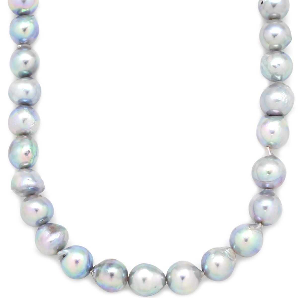 ネックレス 8.5 mm パール ペンダント グレー×シルバー 真珠 アコヤ あこや シルバーグレイ 灰色 一連 アコヤ真珠 43.5 cm オフラウンドシェイプ